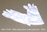 Gloves, Shortie White, Small Decorative Buttons at Cuff by 110