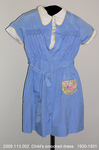 Dress, Child's, Light Blue Smocked, Embroidered Pocket, Size 7-8 by 113