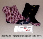 Spats, Female, Reversible, Black and Plaid, Black/Red/White, 4 Snaps by 069