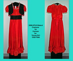 Dress, Children, "Carmen" Costume, Long Red, Black Vest, 2 Sashes by 079