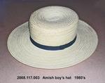 Hat, Male, Amish Straw, Beige, Black Band by 117