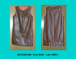 Shift, Short, Sleeveless, Brown Leather, Large Zipper Down Front by 099