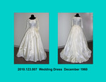 Dress, Wedding, Off-White Acetate, Full Hoop Skirt, Sequin Motifs by 123