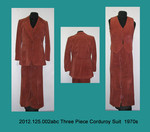 Suit, Male, Brown Corduroy, 3 Piece, Back Vents, Zipper Pocket by 125