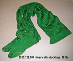Stockings, Green, Heavy Striped Silk by 129