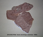 Hosiery, Tan, Nylon Seamless Stockings by 002