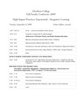 2009 Fall Faculty Conference: High-Impact Practices: Experiential-Integrative Learning by Academic Affairs