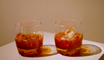 Rose's Whiskey Glasses Closeup by Evelyn Davis-Walker