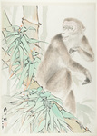 Monkey and bamboo by Zhongxiong Wu